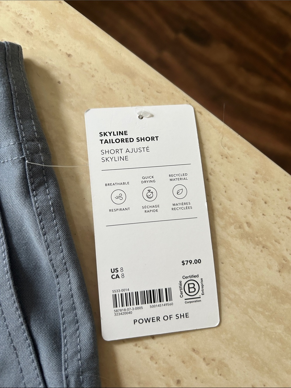 Athleta Slate Gray Women's Utility Athletic Shorts - Picture 2 of 3